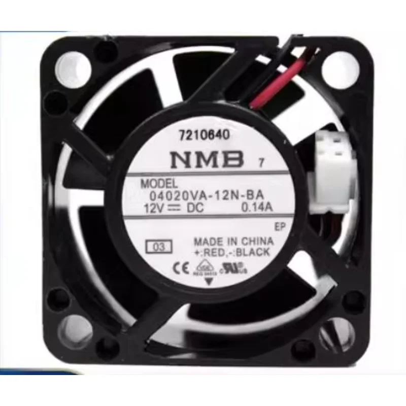 NMB 04020VA-12N-BA DC 12V 0.14A 40x40x20mm 2-Wire Server Cooling Fan