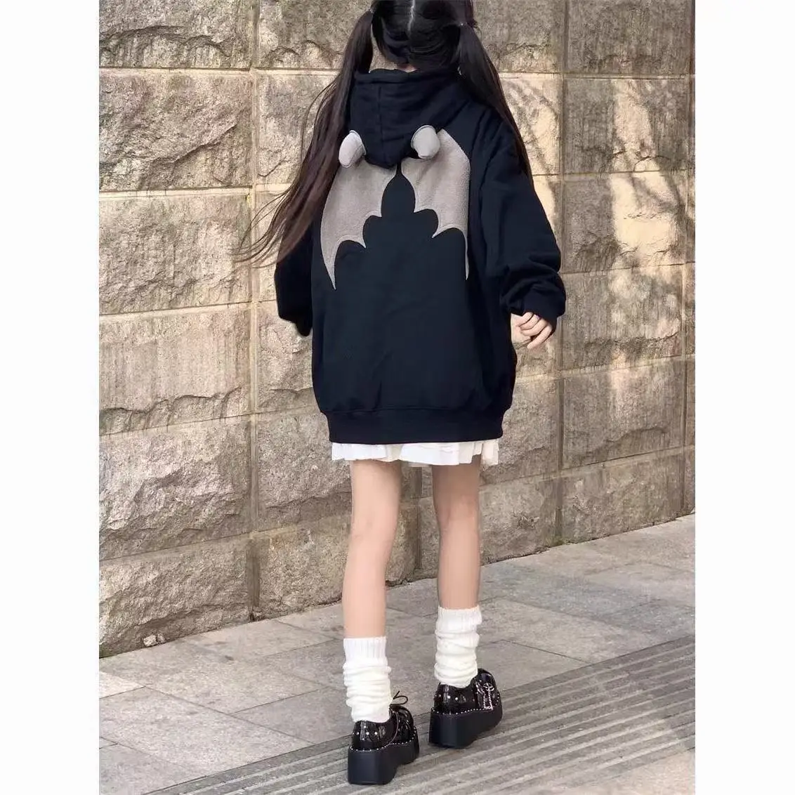 هوديس الشيطان النساء الرجال الظلام نمط خمر Harajuku هودي زمم كسول نمط البلوز الهيب هوب الشارع الشهير الاتجاه الشارع الشهير Y2k #1