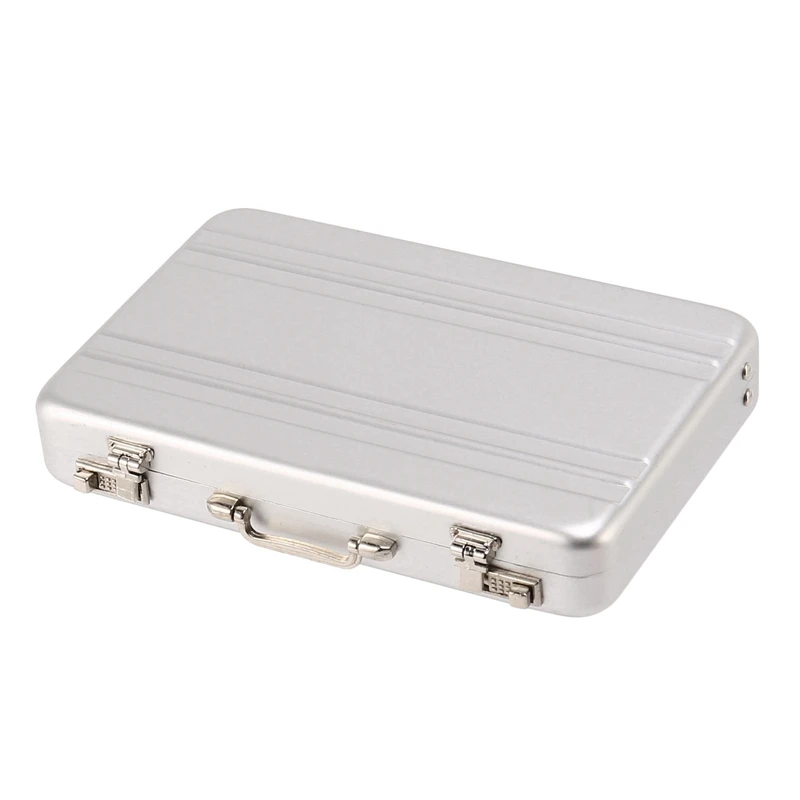 Mini Business Card Carry Case, Card Password Case, usado apenas para Card Business Cards, 2 pcs Silver Silver Ring