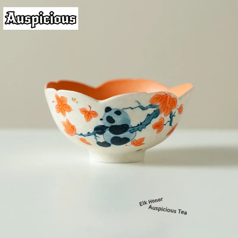 100ml Rock Ore White Orange Glaze Teacup Boutique Tea Bowl Mug Tea-tasting Fragrance Cup Jianzhan Master Cups Tea Items Gifts