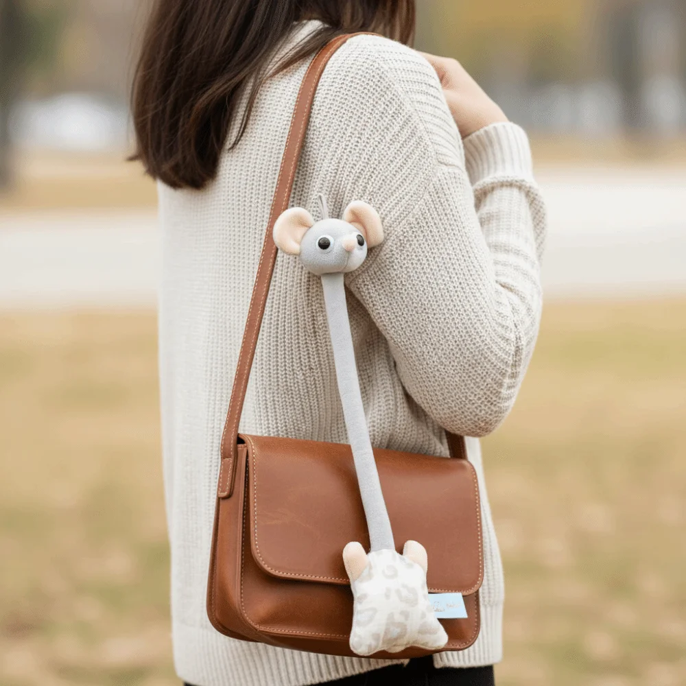 

Funny Design Long Neck Elephant Keychain Cute Style White Color Dachshund Bag Pendant Little Bear Creative Gift Mouse Pendant