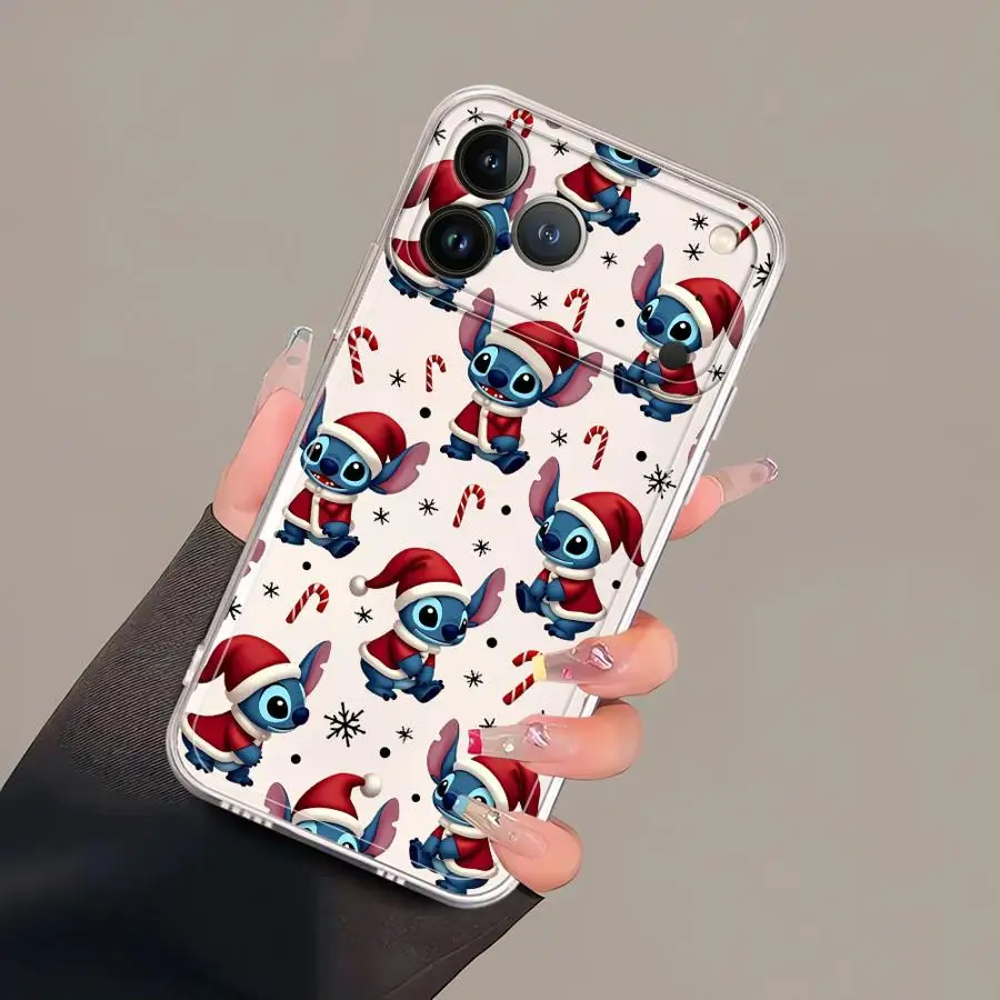 حافظة لهاتف آيفون 17 Air 16 15 14 Plus 16e 13 12 11 Pro MAX 7 8 XR 12 غطاء هاتف ناعم صغير لعيد الميلاد لطيف غرزة فومي #3