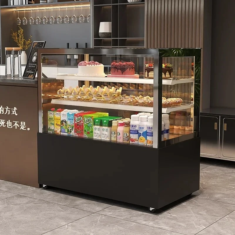 

A61 Refrigerated Display Cabinet Commercial Food West Point Dessert Milk Tea Air-cooled Frost-free Fresh-keeping Cabinet Right A