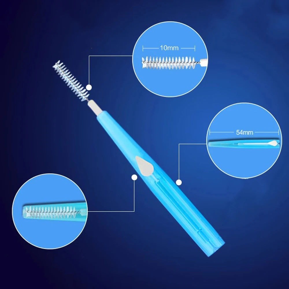 Fawnmum 30pcs Retractable Interdental Brush 0.6-1.0mm Soft Bristle Toothbrush Clean Between Teeth Push-Pull Brush For Oral Care