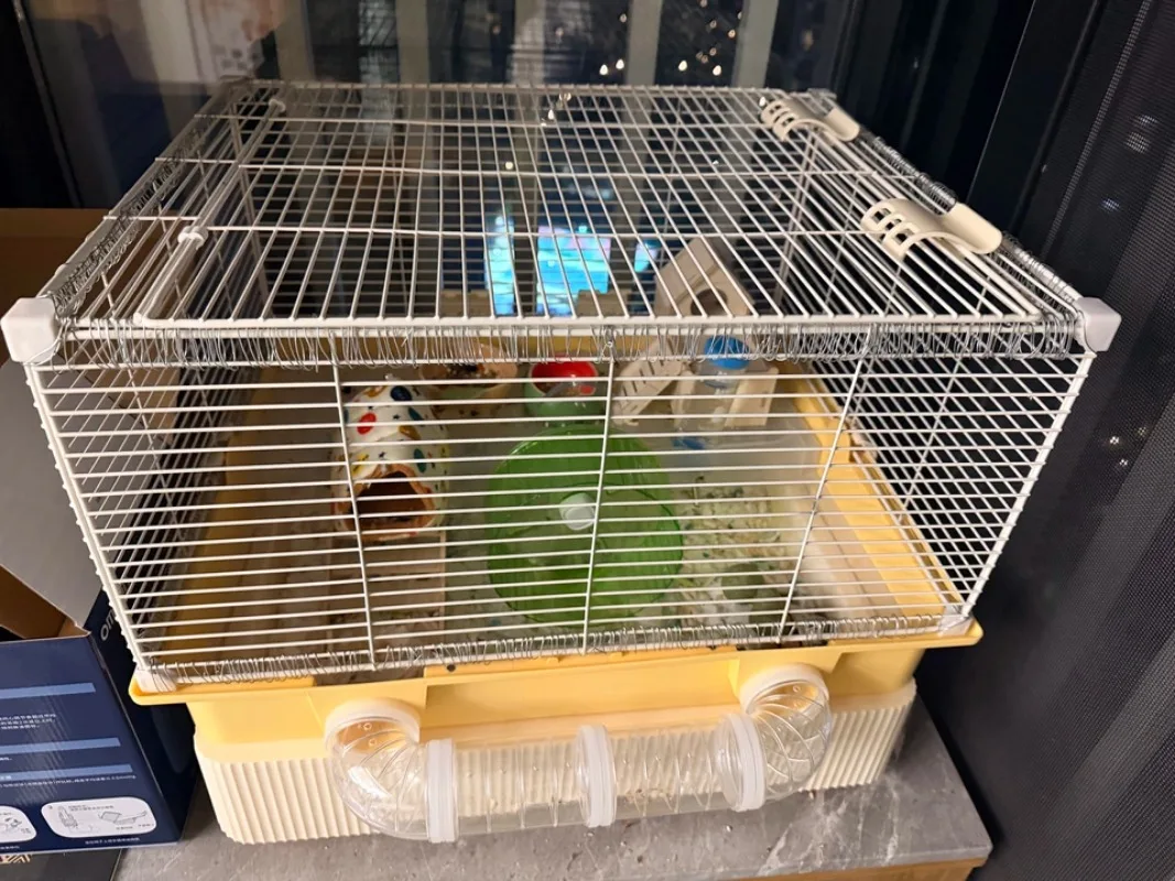 For Cage Special Oversized Luxury Villa Autumn And Winter Drawer Type Foundation Gold Bear Flower Branch Mouse Transparent Feedi