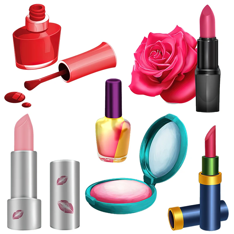 Three Ratels CD10 PVC self-adhesive lipstick sticker Women's dresser storage box decal Cute decorative wall sticker