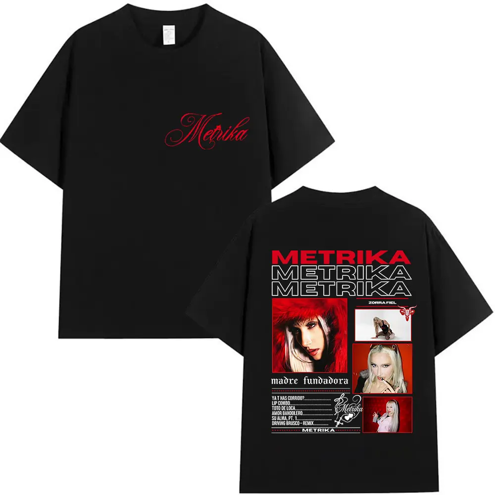 Rapper Metrika Album 2025, Grafik-T-Shirt für Herren und Damen, Vintage, übergroße Baumwoll-T-Shirts, Hip-Hop-Kurzarm-T-Shirt, Streetwear