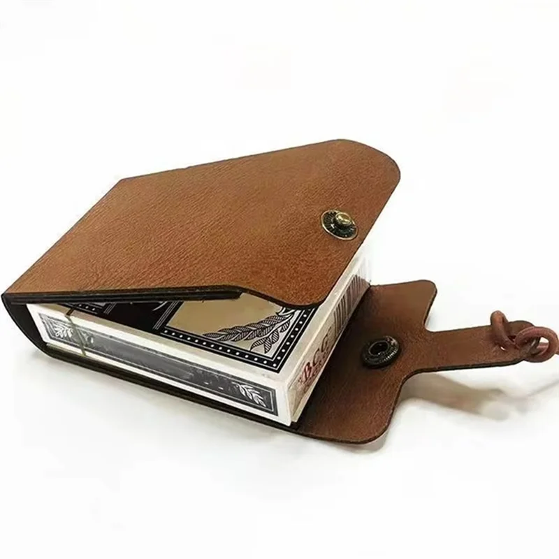 

AS96-Folding Cribbage Board Game Set Fun Table Game With Wooden Board Faux Leather Case Classic Cribbage Game With Full Deck