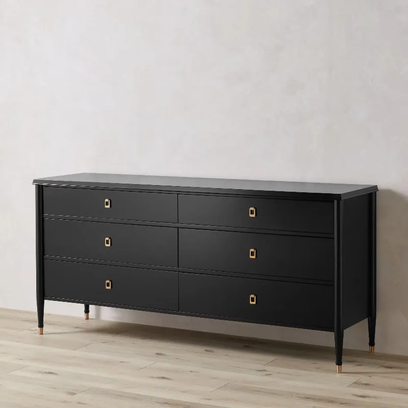 Modern Exclusive Wooden Dresser, Black Home Hotel, Bedroom Furniture Security Package