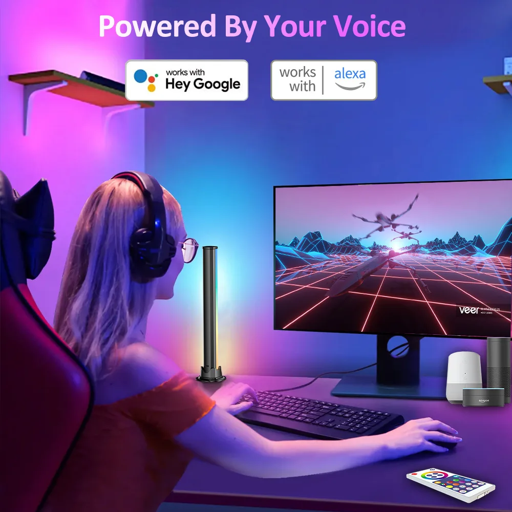 ความแปลกใหม่แสงอารมณ์ไฟกลางคืนสีหรี่แสงได้ RGB เดสก์ท็อปแสงโดยรอบเกมกีฬาทีวีรถกระบะแสงพื้นหลัง