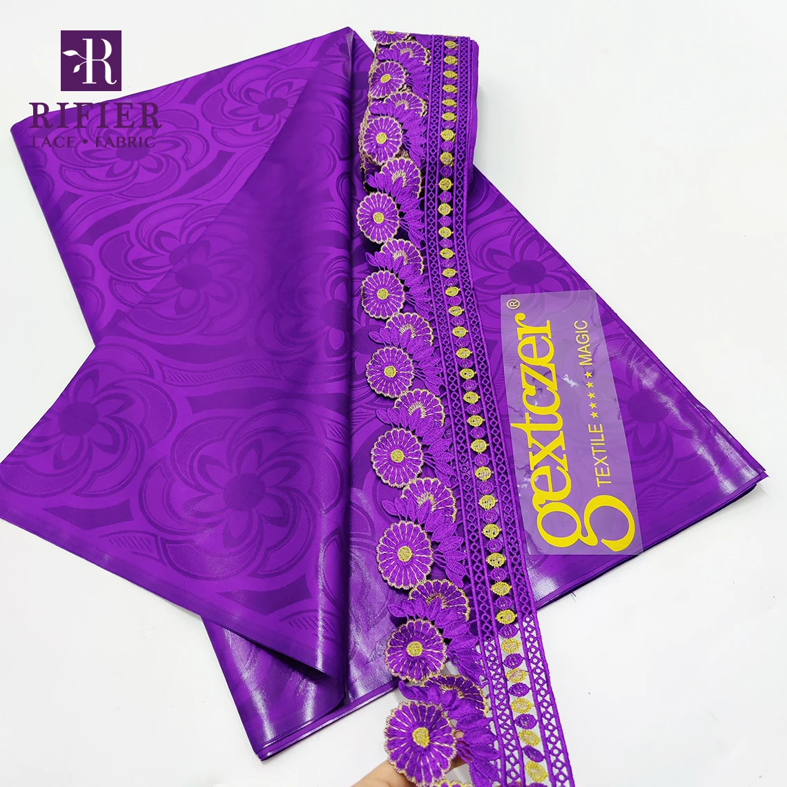 African Guipure Ribbon With Bazin Rich Fabric Original Nigerian African Bride Dress Lace Trim Senegal Mali Jacquard Basin