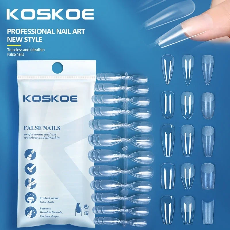 120 stks Half Matte Kunstnagels Acryl Druk op Nagels Amandel Kunstmatige Clear Fake Nail Tips voor Extension Tool
