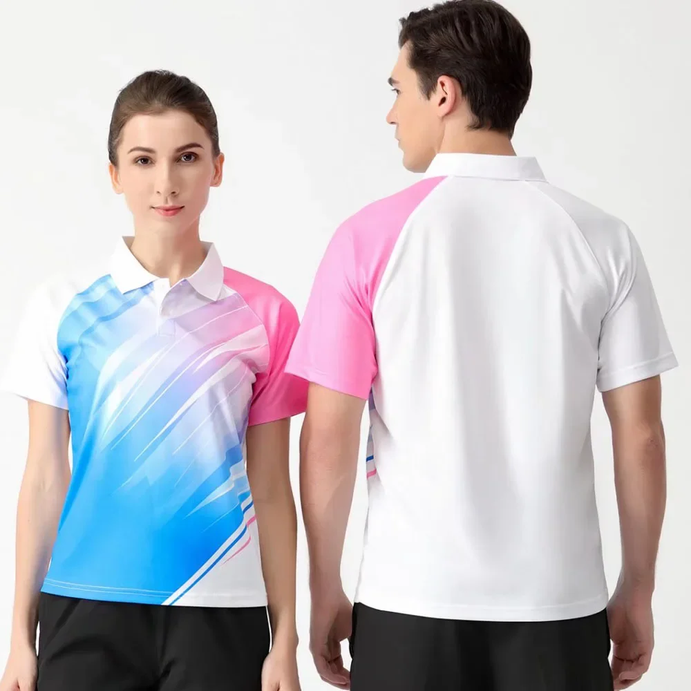 Men Women Badminton Jersey Tennis Shirt Quick Dry Summer Sports Clothes Tops Short Sleeve Ping Pong Golf Table Tennis Uniforms