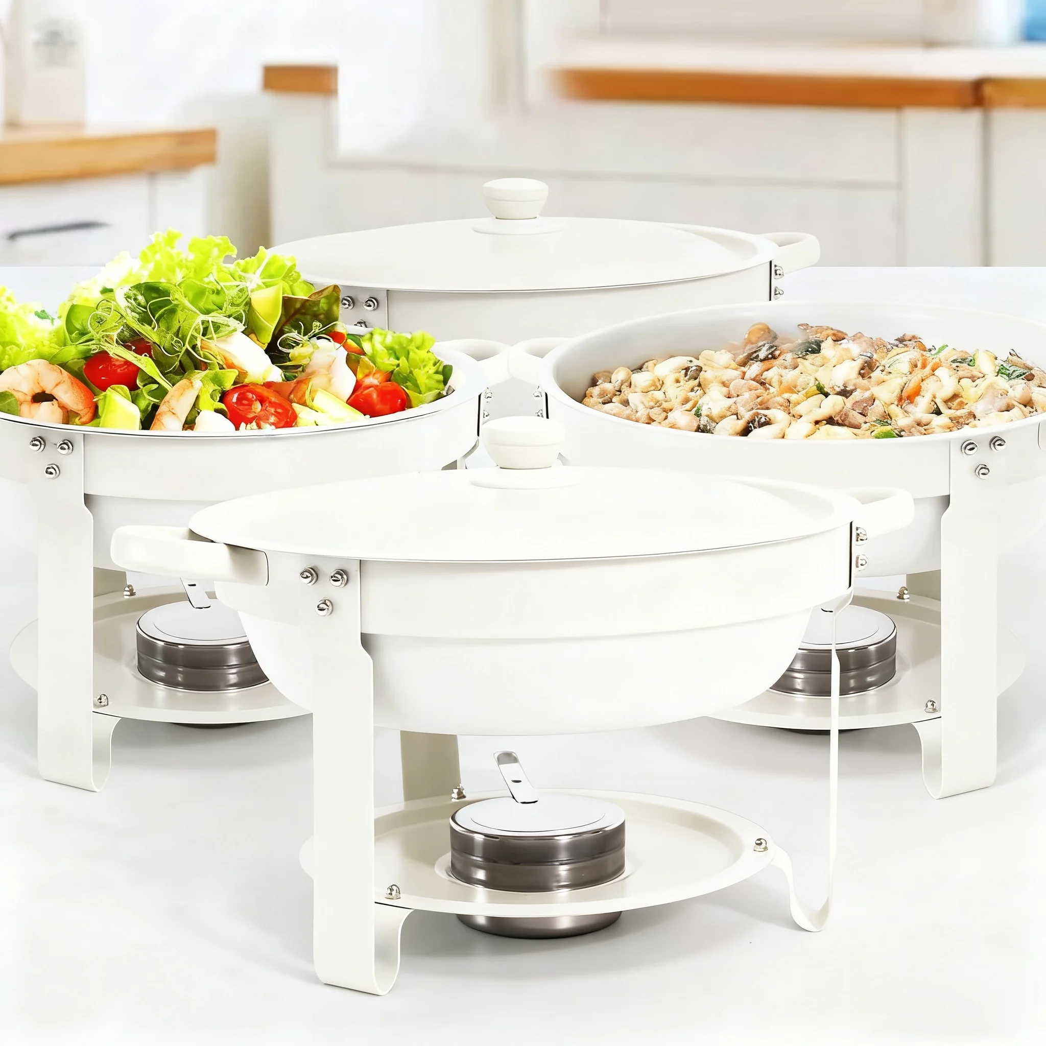 Pratos de atrito para buffet 1/2/4, conjunto de chafer de aço inoxidável para festas, casamentos, aniversários, catering, eventos da igreja