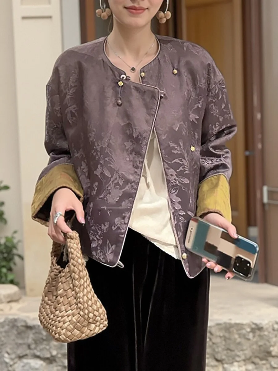 

New Chinese Style Luxury Floral Embroidery Jacket Heavy Industry National Style Short Outerwear Women's Fashion Spring Season