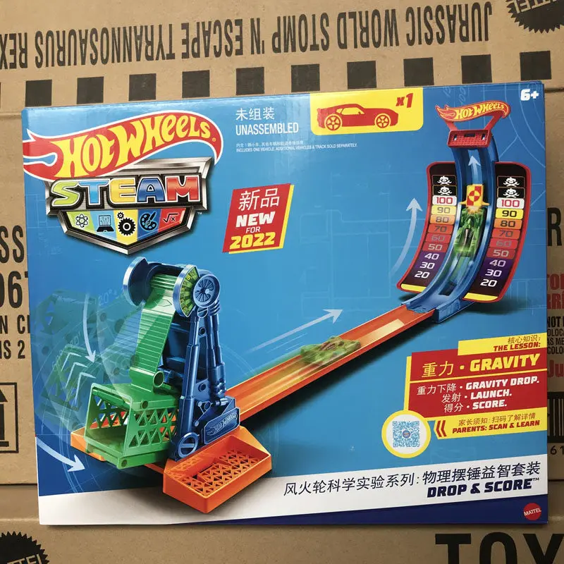 

Hot Wheels Steam Drop & Score HKX41 Race Track Set City Fire Station Hill Climb Gravity Launch Toy With 1 Car 2026
