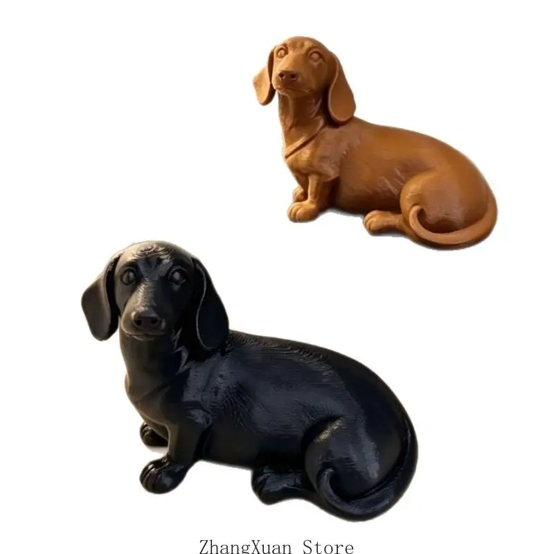 Hundefigur, Tierstatue, 3D-gedruckter Dackel, Skulptur, Ornament, Heimdekoration, 3XUF – Detail 2