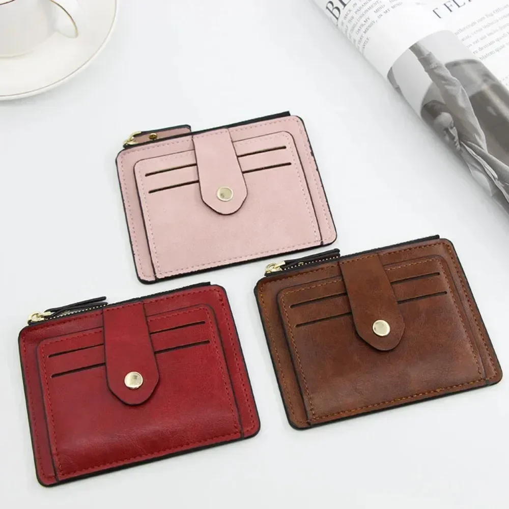 

Luxury Small Men's Credit ID Card Holder Wallet Male Slim Leather Wallet with Coin Pocket Brand Designer Purse for Men Women
