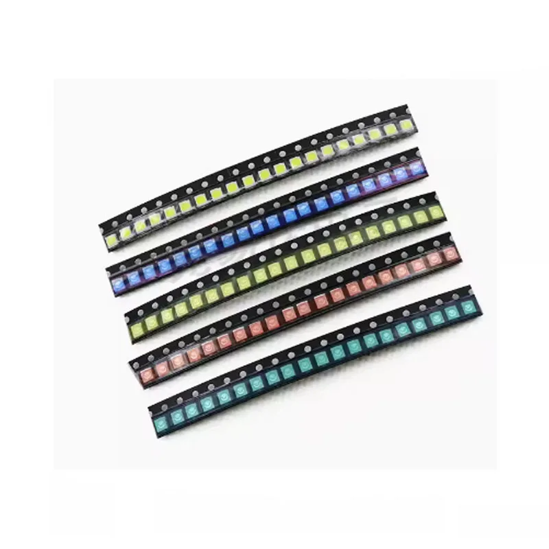 Kit de Muestra de luces LED SMD, 100 piezas, 1210, rojo, amarillo, verde, azul, blanco, 5V, valor x 20 piezas, alto brillo, piezas