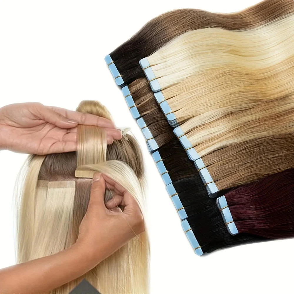 real-human-hair-tape-in-wig-20pcs-18inch-p18-613-30-40g-easy-apply-for-wedding-elegance-reusable-wholesale