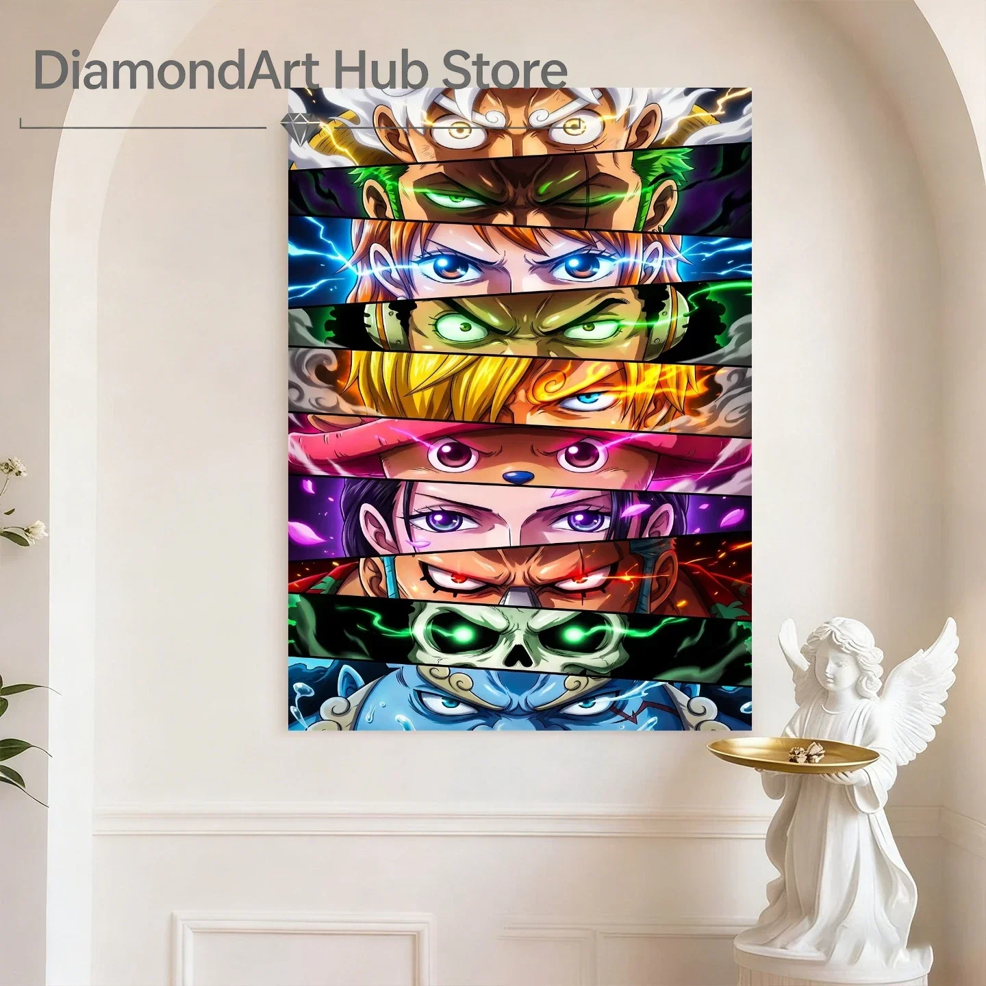 5D DIY Diamond Painting One Piece Straw Hat Crew Eyes Collage Full Drill Single Panel Wall Art Home Decor Gift
