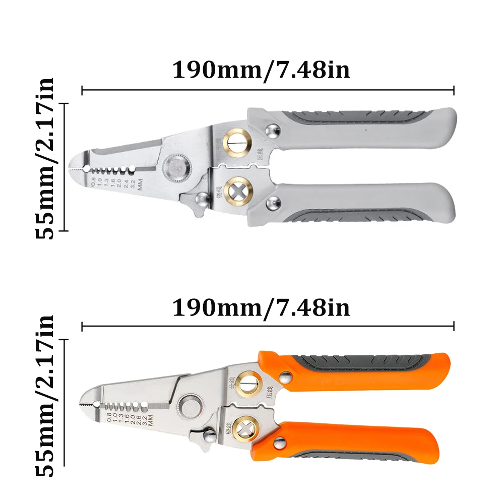 Multifunctional Wire Stripping Pliers 0.8-3.2mm Cable Wire Stripper Wire Cutter/crimper Special Tools For Electricians