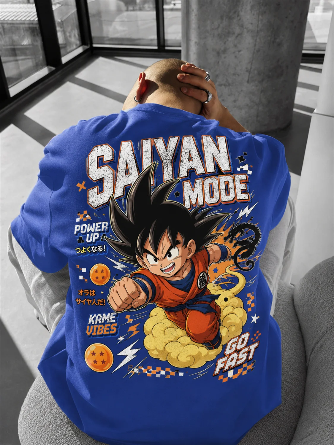 Men Dragon Ball Goku Cotton T Shirt Saiyan Anime Graphic Tee Short Sleeve Y2K Streetwear Casual Top