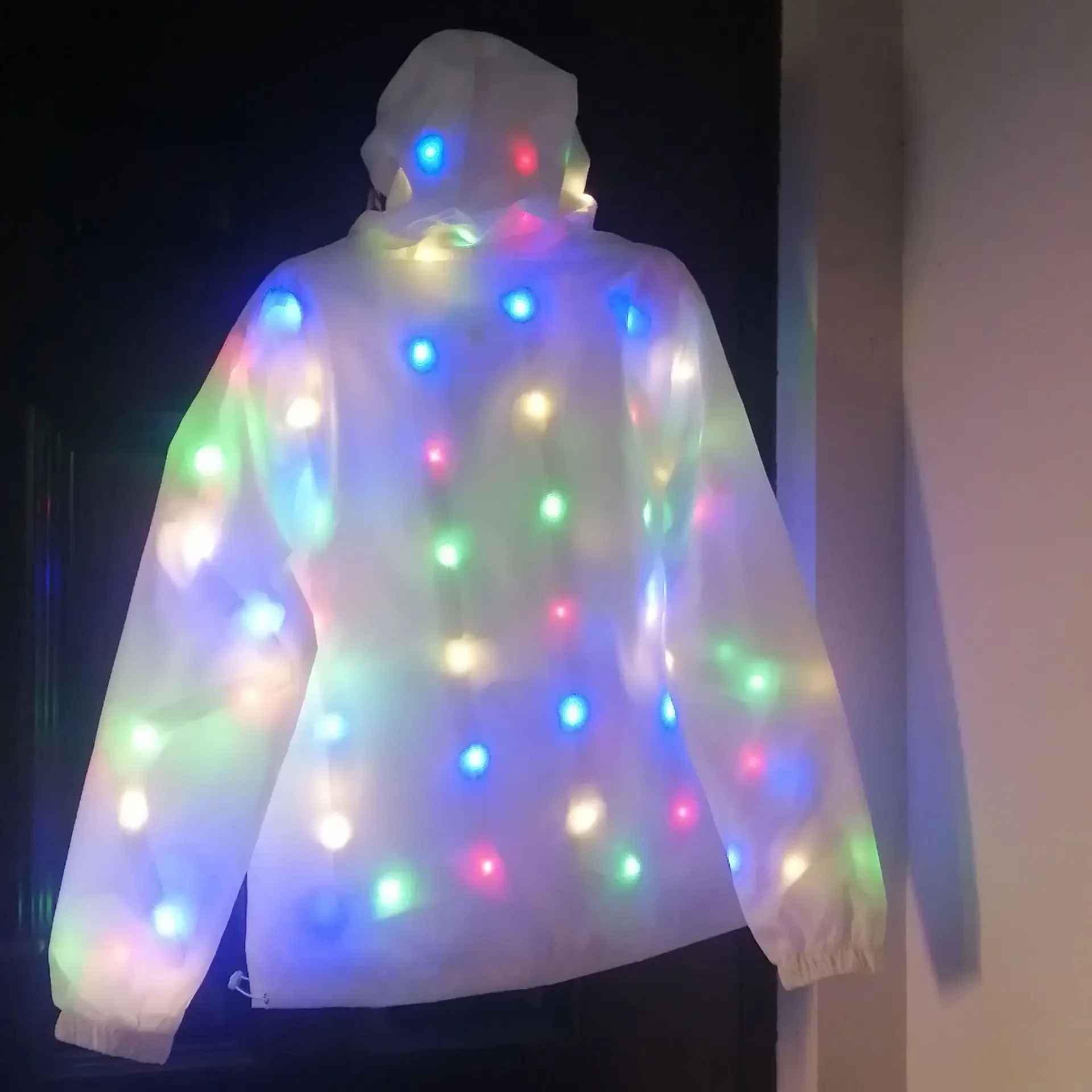 Tanz kostüm LED Jacke leuchtend LED Cosplay Kleidung Halloween Kostüm Party Kleidung Tasche mit Reiß verschluss