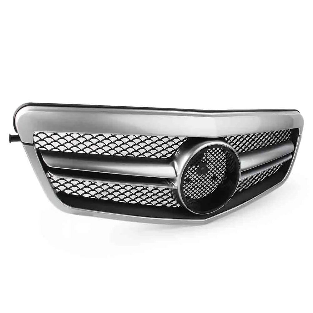 Car Front Grille Bumper Mesh Grill For Mercedes Benz E-Class W212 S212 2010 2011 2012 2013 Silver ABS Plastic with star emblem