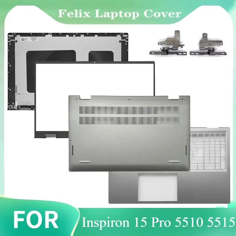 

FOR Inspiron 15 Pro 5510 5515 LCD Back Cover Front Cover Metal Palmrest Bottom Case Hinge New Laptop Case Gray