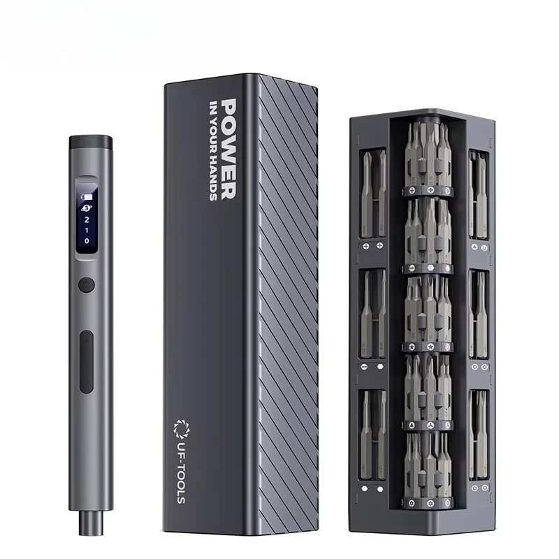 3.7V Mini Electric Torque Settings 56-in-1 Electric Precision Screwdriver Set LED Lights Tweezer Repair Tool Kit