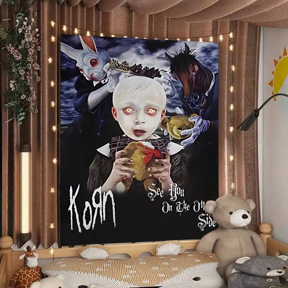 Rock Band K-KornS Tapestry Art Printing Art Science Fiction Room Home Decor Wall Art Decor
