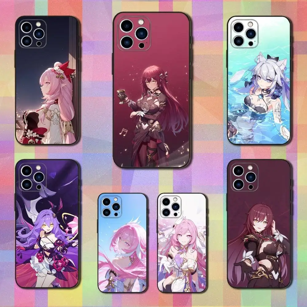 

H-Honkai I-Impact Game 3rd Phone Case For iPhone 16,15,14,17,13,12,11 Plus,Pro Max,XS,X,XR,SE,Mini,8,7,Soft Silicone Black Cover