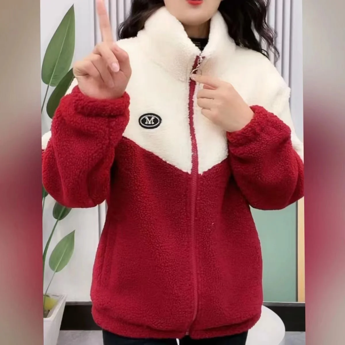 Women\'s Jacket Colored Lamb Fleece Cotton Coat Winter Ladies Thickened Warm Autumn Top quilted coat