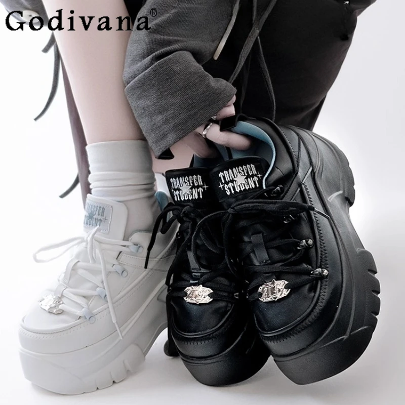 

Original Subculture Thick-Soled Shoes Autumn Winter New Girls Sweet Cool JK Versatile Casual Platform Shoes Student Y2K Sneakers