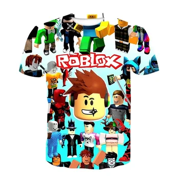 Robloxing jeu enfants T-shirt cosplay costumes enfant dessin animé haut à manches courtes impression 3D décontracté vêtements de rue
