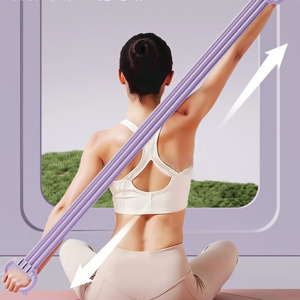 Dispositivo de tensión en forma de 8 con peso ajustable de 6 velocidades, ejercicio de apertura de hombros, hermosa cuerda de tensión para fitness en la espalda, yoga en casa