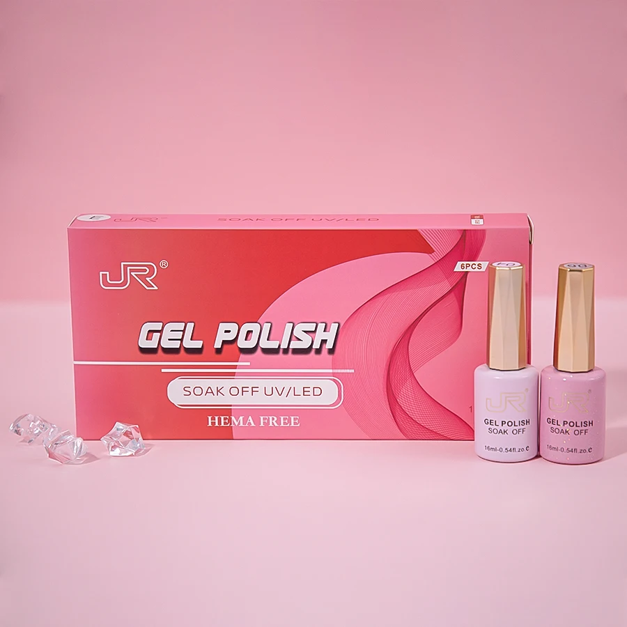 JR 6 قطعة 16 مللي مجموعة طلاء الأظافر هلامية بما في ذلك الأحمر الوردي عارية هلام البولندية عدة UV LED نقع قبالة البولندية المنزل لتقوم بها بنفسك الهدايا #4