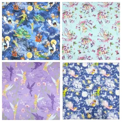 Disney Fairy Tinker Bell 100% Cotton Fabric Sewing Material For Patchwork Clothes DIY Quilting Needlework Material