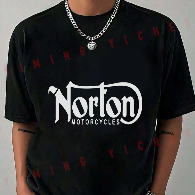 Nueva camiseta con logotipo clásico de Norton Motorcycle, camiseta informal a la moda de verano para hombres, camisetas con cuello redondo, camiseta 2026
