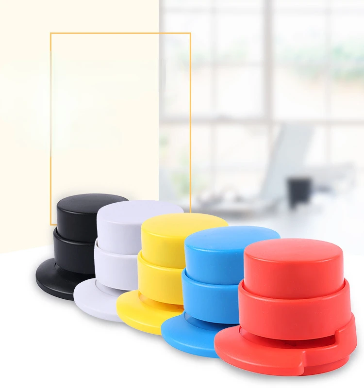 Random Color Creative New Stationery Environment-Friendly Needle Less Stapler Binding Binder Stapless Office School Supplies