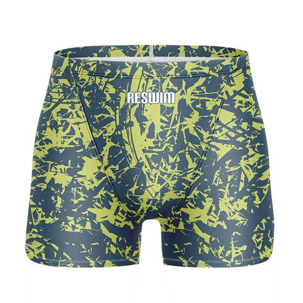 Summer Men's Printed Swimming Shorts Jammer Swimwear Surfing Beach Tights Trunks Boys Sports Pants New Quick Dry Diving Swimsuit image 4