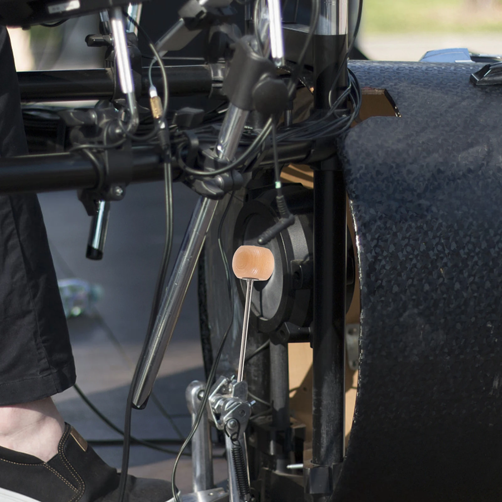 

Wooden Beater Head Shallow Wood Pedal Replace Hammer Kit Bass Drum Beater Percussion Instrument Accessories Drum