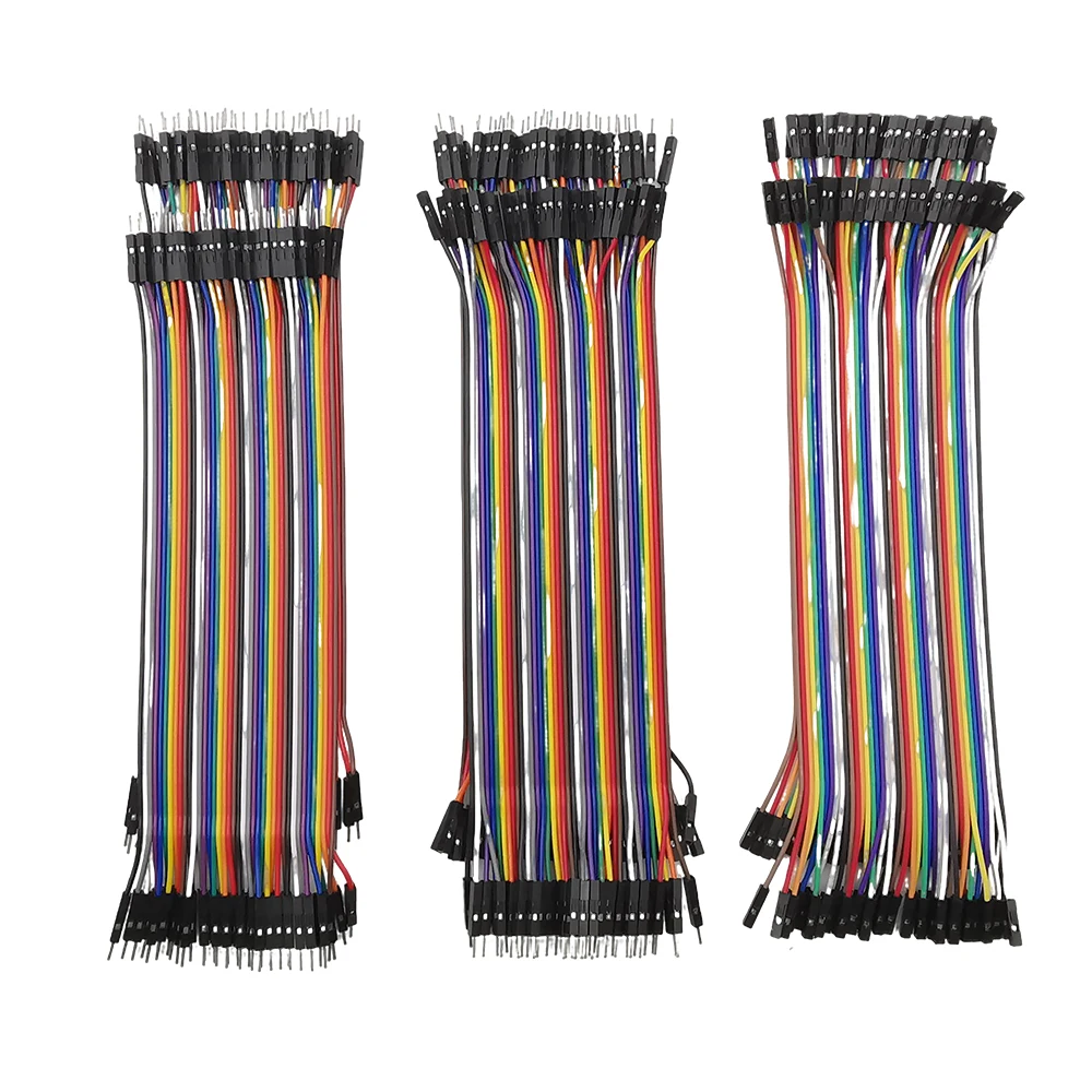 Fil de raccordement pour planche à pain 40 broches mâle à mâle, mâle à femelle, femelle à femelle, connecteur 2.54mm, câble ruban pour Dupont Arduino DIY