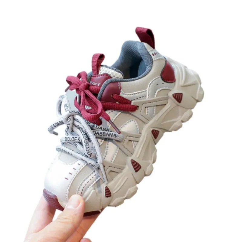 

Children's Sports Shoes Soft Sole Comfortable Breathable Lightweight Boys' Running Shoes Girls' Versatile Solid Color Dad Shoes