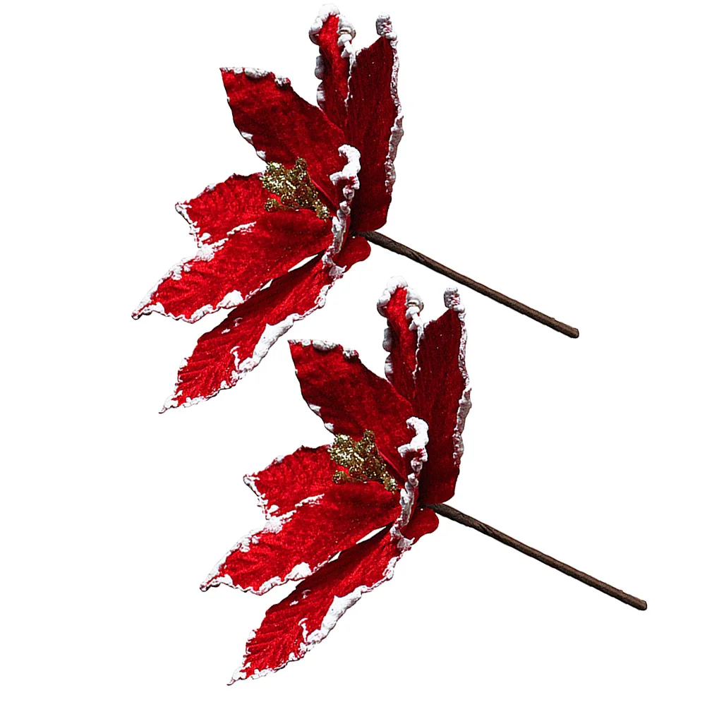 

2 Pcs Flowers Garland for Decoration Christmas Ornaments Artificial Decorations Faux