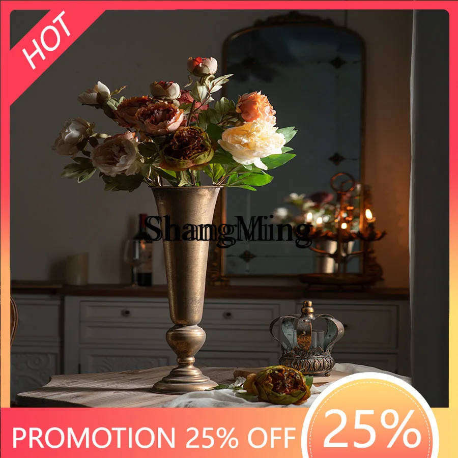 

SM retro vase wedding decoration props specialty restaurant desktop wrought iron ornament flower shop flower arrangement bottle