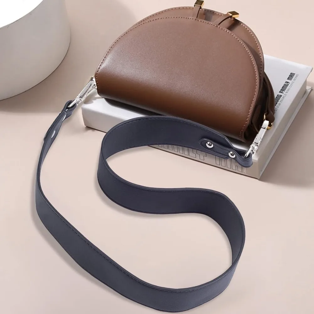 Leather Purse Straps, 35.2 inch Leather Shoulder Strap Double Sided Leather Handbags Strap Replacement Wide Cross Body Bag