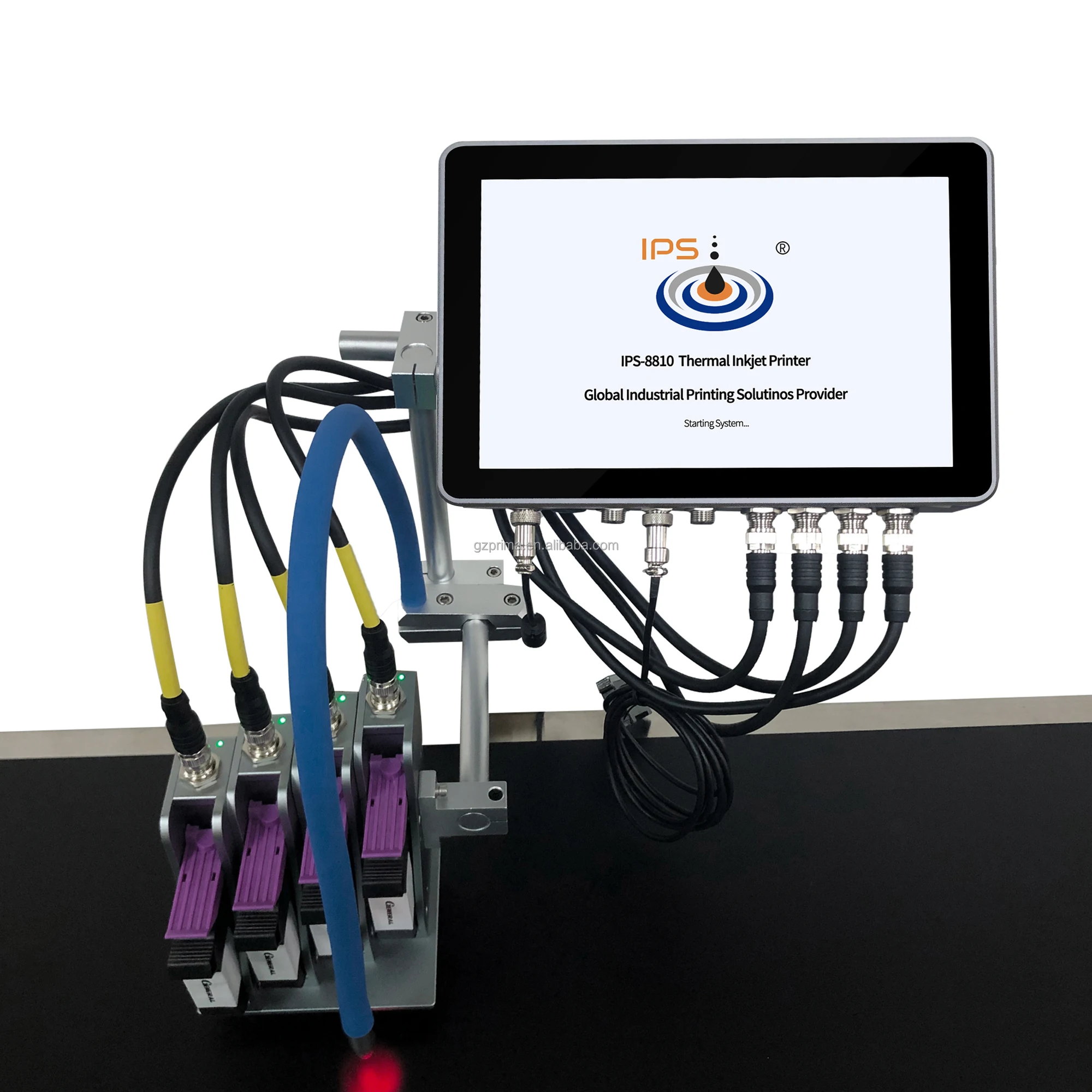 Impressoras jato de tinta térmicas industriais de 25,4 mm Impressão de data de validade de código de barras de caixa de tela de 10 polegadas on-line
