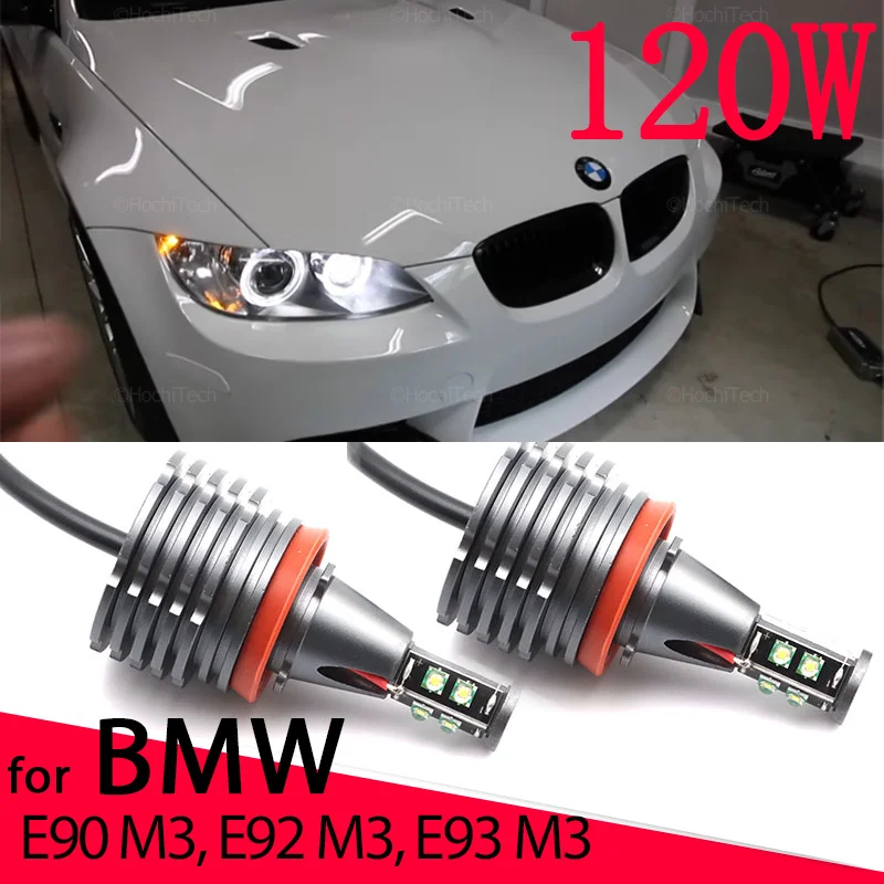 

White LED Angel Eyes Halo Marker Lights Bulb For BMW 3 Series E90 M3, E92 M3, E93 M3 2008-2013 120W H8 LED Bulbs Daytime Light